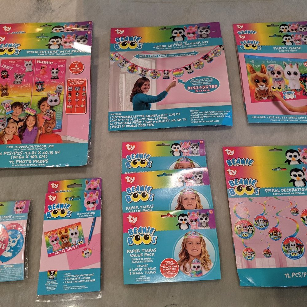 TY Beanie Boos Party Supply Bundle (Brand New)